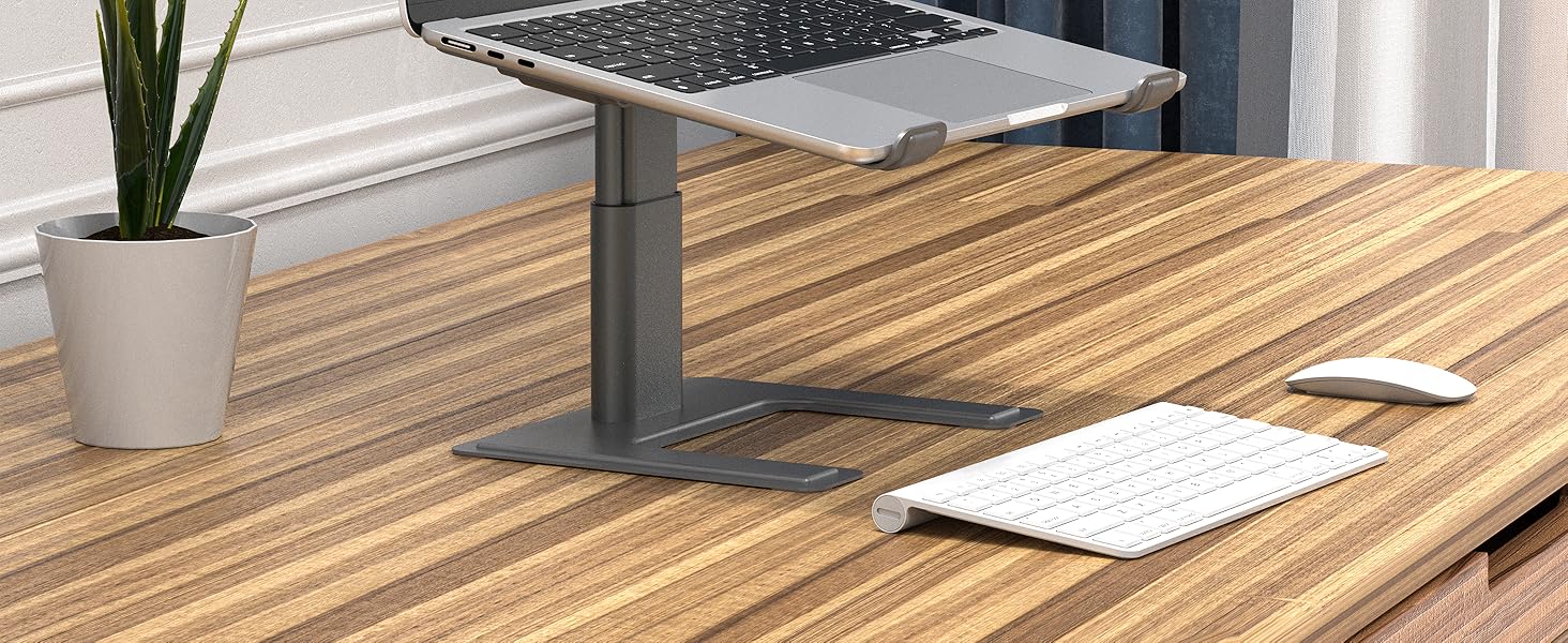 Підставка для ноутбука ALASHI, регульована висота, ергономічна, металева, чорна (C-Gray), 10-15.6 дюймів