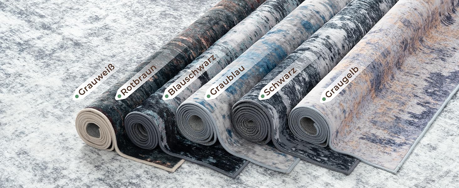 Килимок-довгий килим (Runner) з неслизьким покриттям, короткий ворс, для кухні, миється, складається, абстрактний дизайн, для входу, кухні, вітальні та офісу, блакитно-чорний (120 x 180 см, теракотовий)