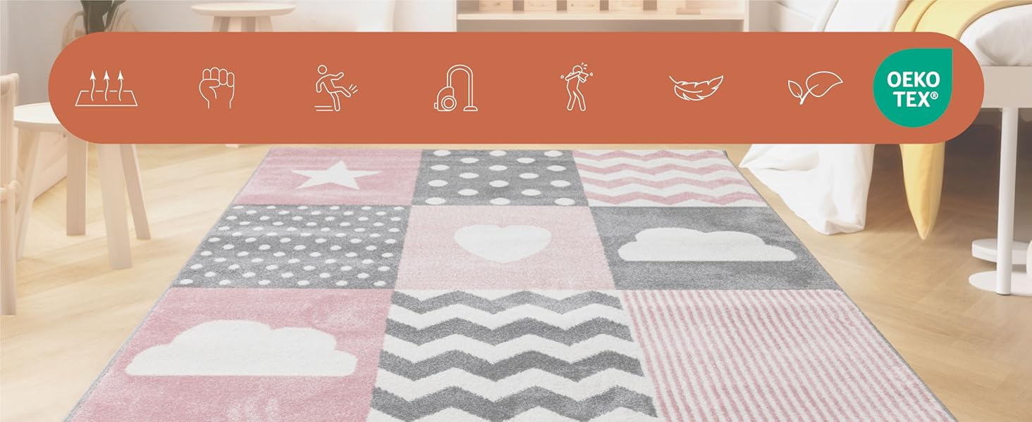 Дитячий килим круглий Elefant Design, короткий ворс, для дівчаток та хлопчиків, антиалергенний, м'який, синьо-сірий, 120 см. Килим в дитячу кімнату