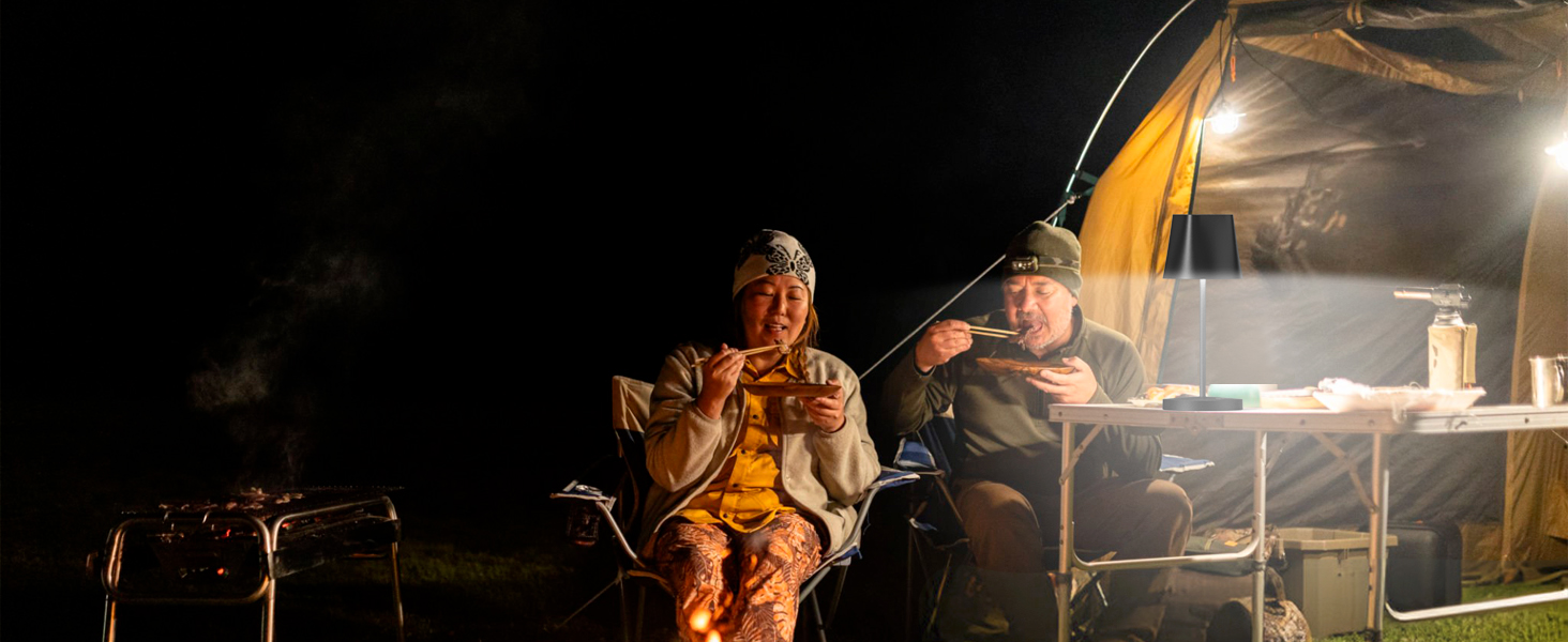 LED-лампа Quntis настільна бездротова, торкання, регулювання яскравості, акумулятор, USB зарядка, 3000K-5000K, 3 колірні температури, IP44, вологостійка, для дому та вулиці, чорна - 2 шт.