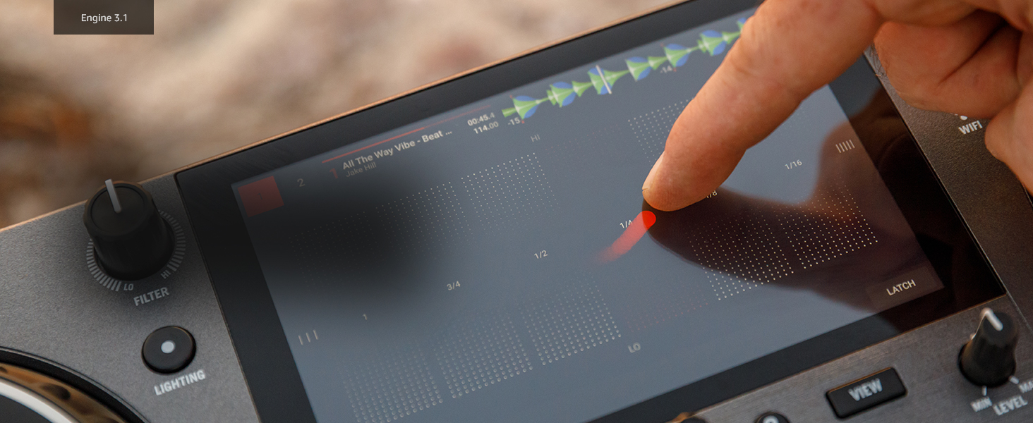 Numark Mixstream Pro Go: Портативний DJ-контролер з акумулятором, мікшер з розділенням STEM, динамік, Wi-Fi, сенсорний екран, сумісний з Serato DJ