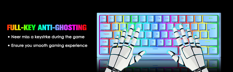 Ігрова комбінація клавіатури та миші MAGIC-REFINER: механічна клавіатура 62 клавіші, RGB-підсвічування, миша 12000 DPI, USB-C, для PC/Mac/Win