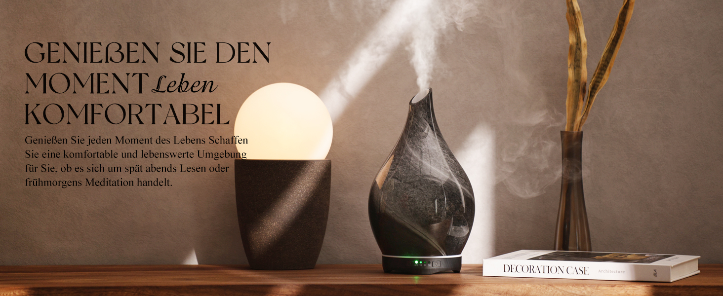 Дифузор ароматної олії Porseme 500 мл, скляний, ультразвуковий, з LED-підсвіткою 7 кольорів, для ефірних олій, тихий, для дому (Rosegold)