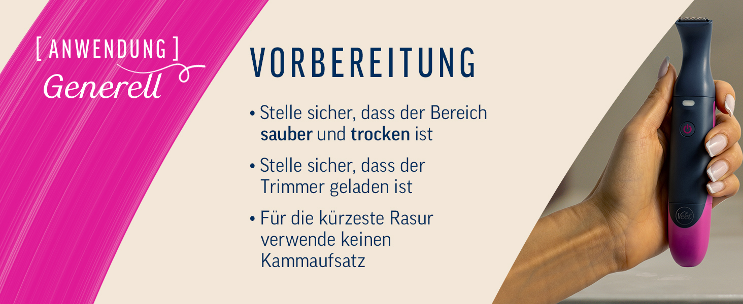 Триммер Veet Expert Intimate All-In-One: для обличчя, брів, інтимної зони та під пахвами - водонепроникний