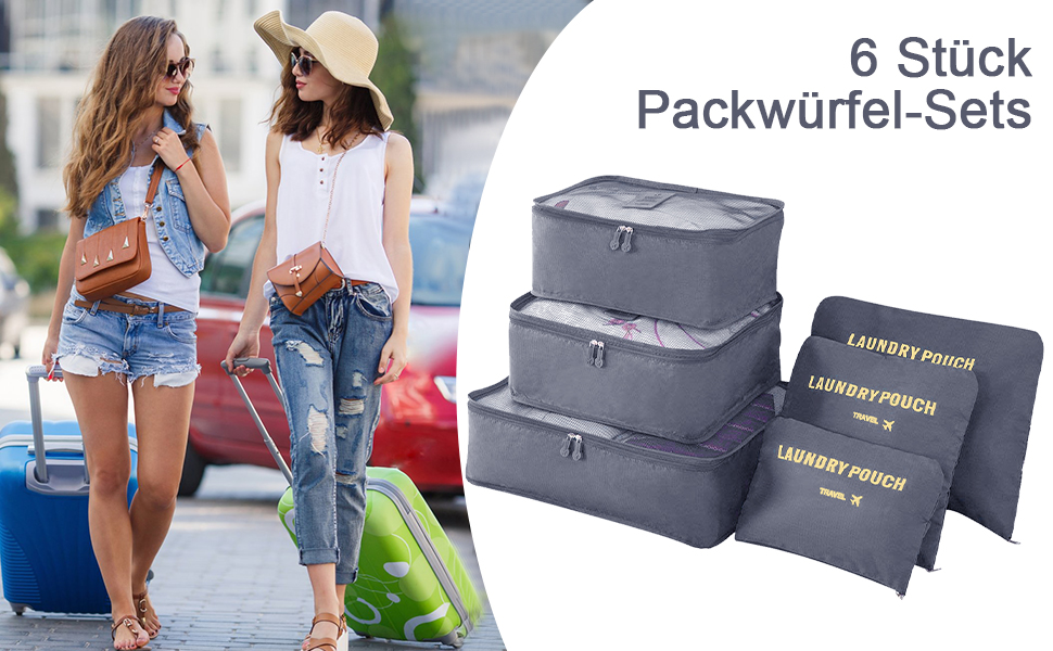 Органайзер для валізи Vicloon, набір 8/6 шт. - Packtaschen, аксесуари для подорожей, сумки-органайзери, косметички (сірий)