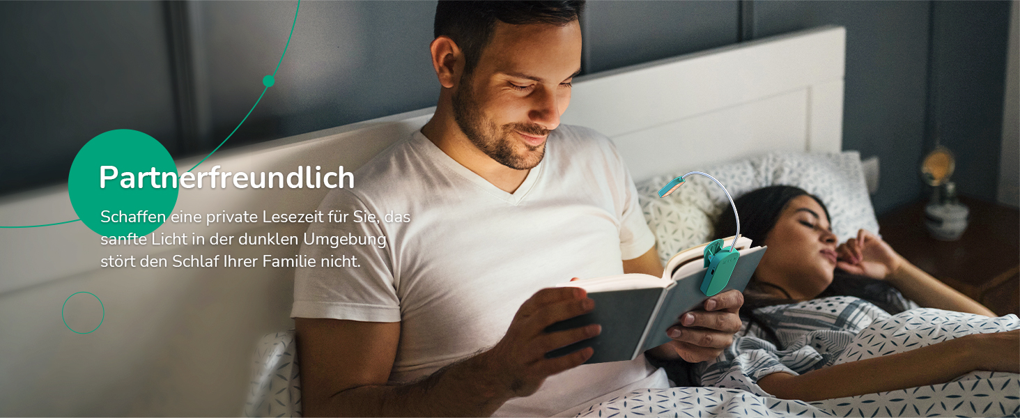 EDISHINE LED Кліпса для читання: USB-лампа з 3 кольорами та регулюванням яскравості, для дітей, для ліжка, авто, столу, кута. Захищає зір.