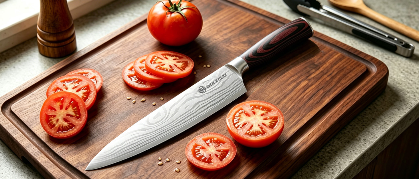 Японський ніж Nakiri 18 см, професійний кухонний ніж для м'яса та овочів зі сталі, ручка з пакавуду