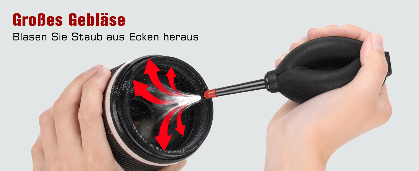 Набір для чищення камери: 14 шт. для об'єктивів DSLR, мобільних телефонів, лінз, фільтрів. Ракета-дувачка, Lenspen, пензлик, мікрофібра, щітка для об'єктивів