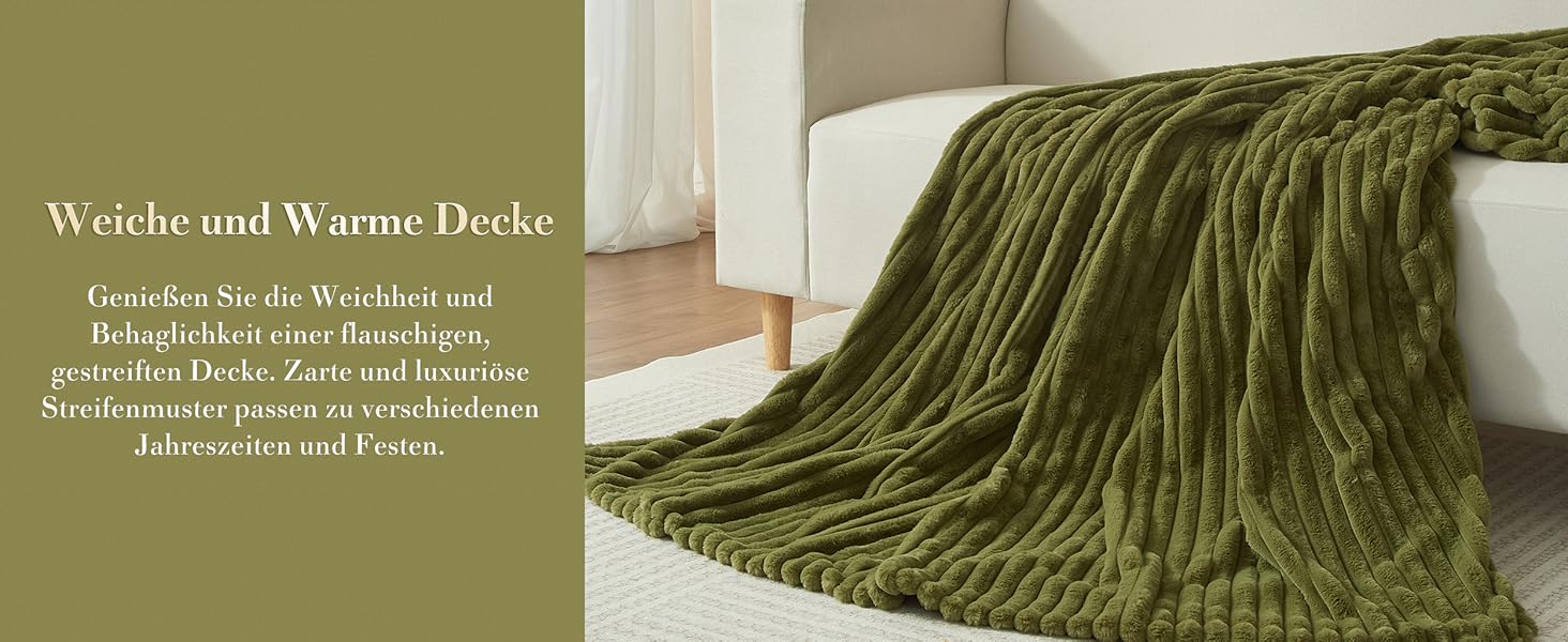 М'яка плюшева ковдра Luofanfei 180x200 см, салатово-кремовий колір, з ефектом 'пухирців', тепла флісова ковдра для спальні, офісу, дивана.