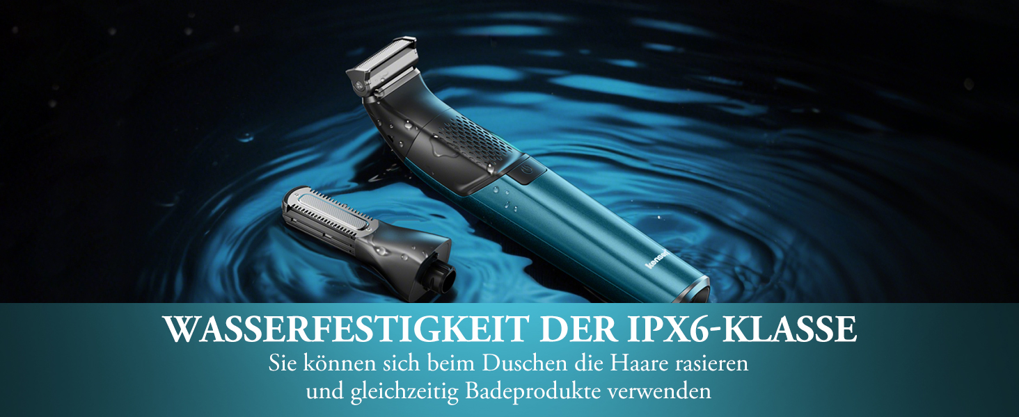 Триммер для тіла Kensen 2-в-1 для чоловіків: для особистої гігієни, тіла, обличчя. З насадкою, для сухого та вологого гоління, USB-C, зелений