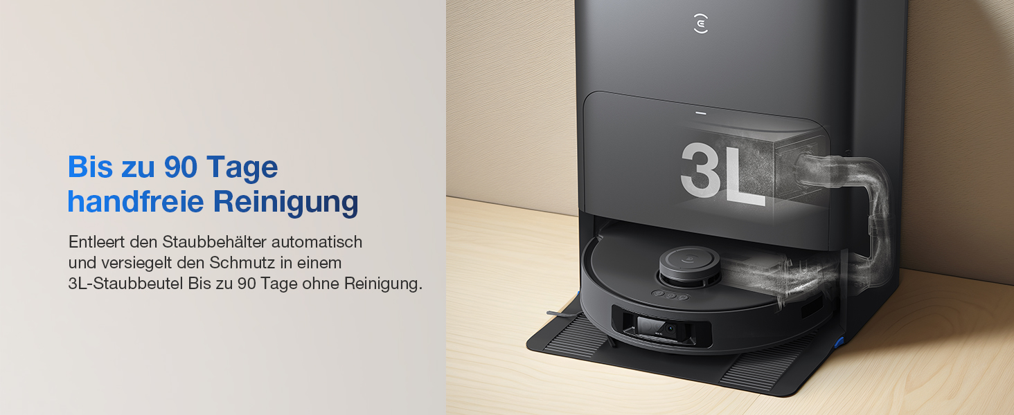 Робот-пилосос ECOVACS DEEBOT T30S PRO OMNI з функцією миття, 11000 Па, технологія ZeroTangle, миття гарячою водою 70°C, TruEdge™ для прибирання кутів, акумулятор 6400 мАг, уникнення перешкод за допомогою AI