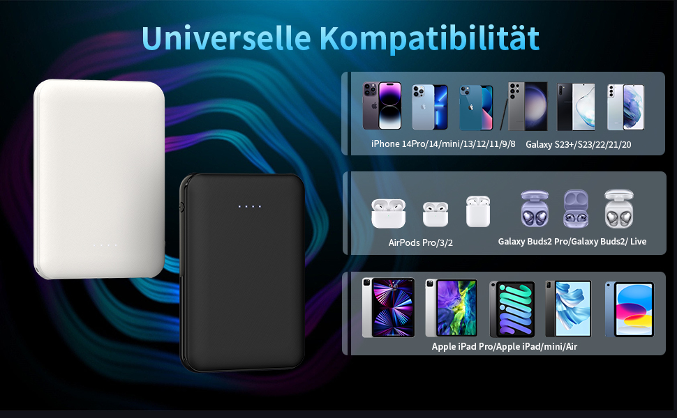 Портативний зарядний акумулятор 5000mAh 007 (Чорний та Білий) - 2 шт.