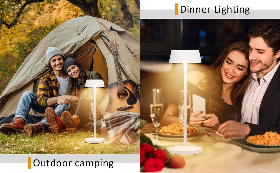 Світлодіодний акумуляторний настільний світильник Klighten з димером, сенсорний, металевий, алюмінієвий, IP54, тепле біле світло 3000K, антрацит