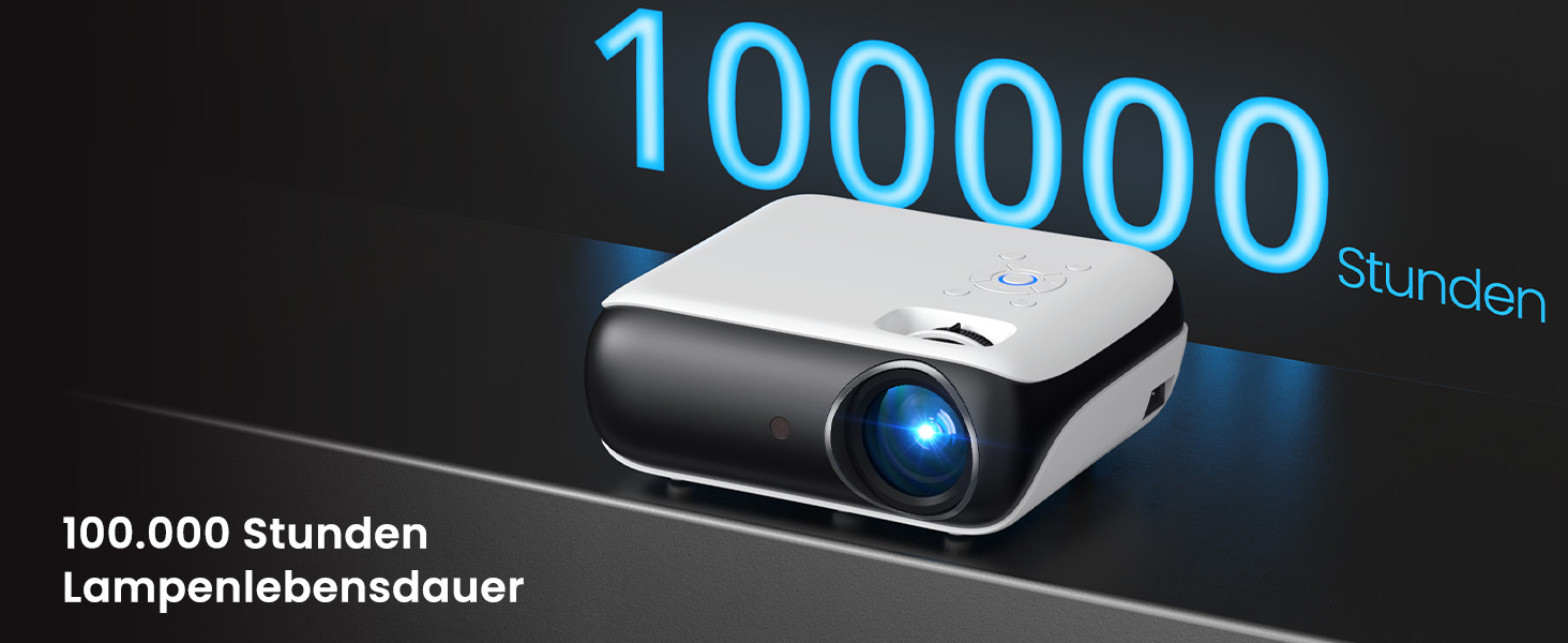 Портативний проєктор HAPPRUN Mini Beamer 4K з Bluetooth, 1080P, для дому та відпочинку на природі, сумісний з PS5, HDMI, USB