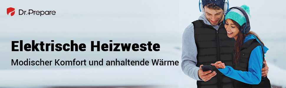 Електрична гріюча жилетка Dr. Prepare для чоловіків та жінок, унісекс, з акумулятором, XL, флісова (без Powerbank)