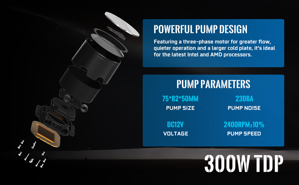 Охолоджувач CPU Jungle Leopard TK1 ARGB 360 з водяним охолодженням, 800-2000RPM, PWM вентилятор, сумісний з Intel LGA115X/1200/1700/1366/2011/2066 та AMD FM2/FM2+/AM3+/AM4/AM5