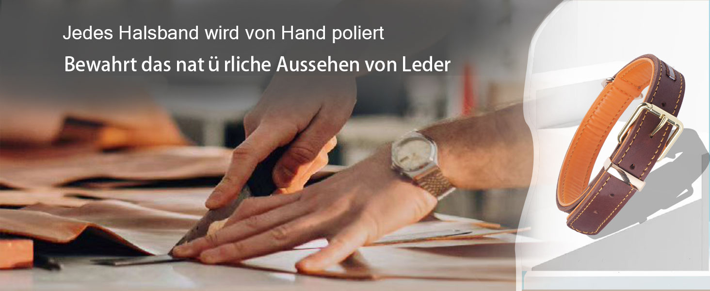 Нашийник для собак з натуральної шкіри, регульований, з м'якою підкладкою, для середніх, великих та екстра-великих порід (колір: коричневий, розмір: M)