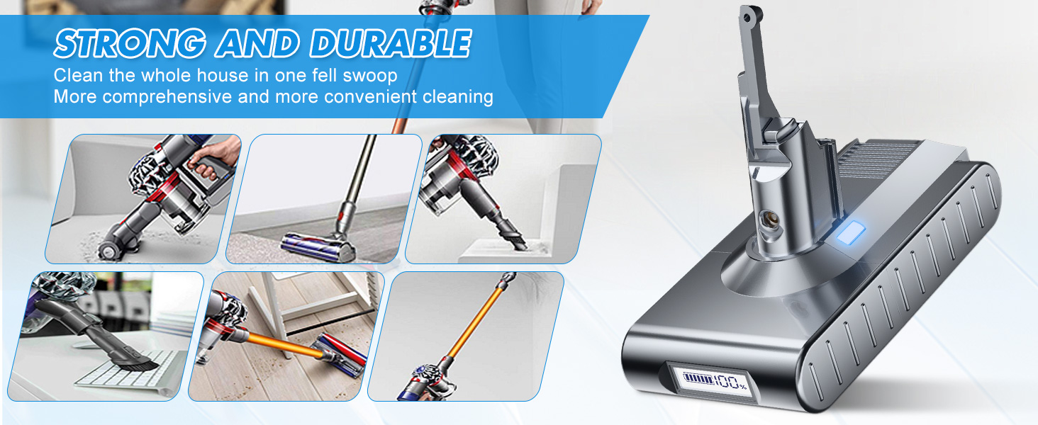 Запасний акумулятор Powtree для пилососів Dyson DC62, DC58, DC59, DC61, DC72, DC74, SV03, SV04, SV05, SV06, SV07, SV09 Animal Absolute (2 фільтри + кришка акумулятора + 2 гвинти)