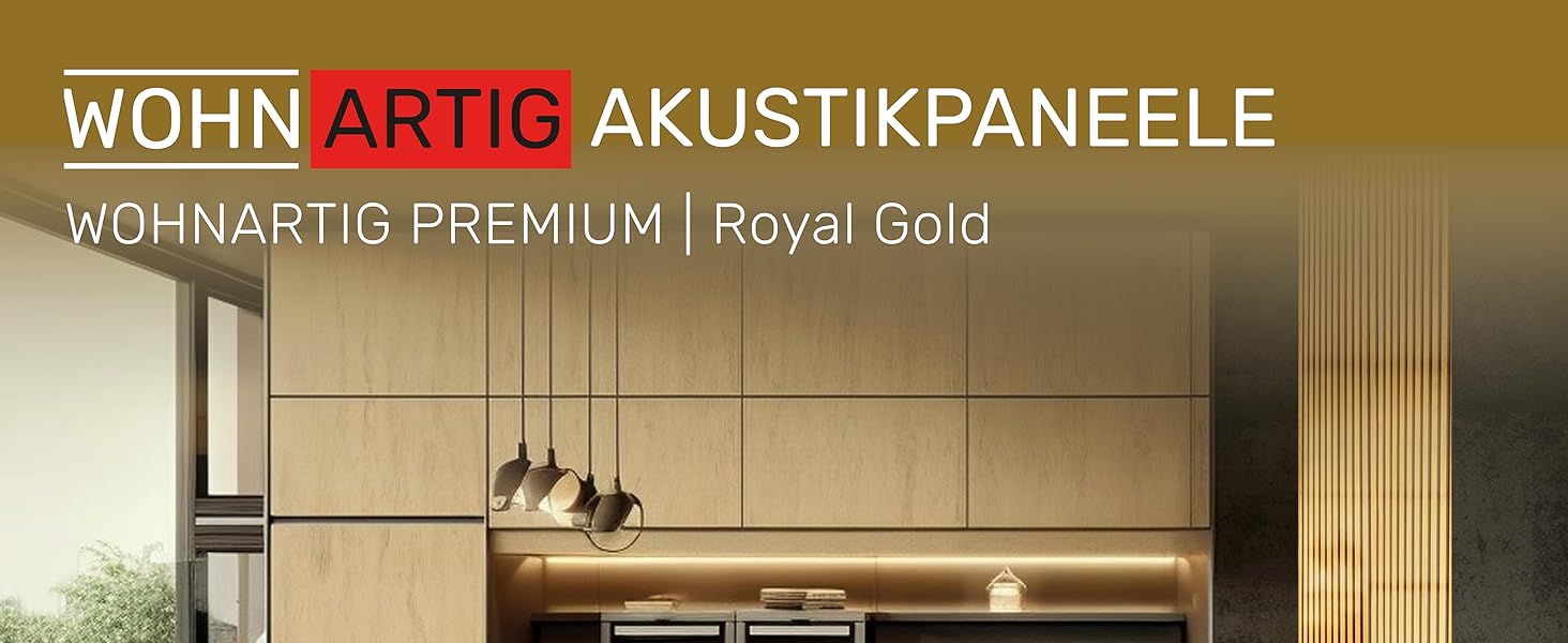 Акустичні настінні панелі з фетру Royal Gold 434, комплект 2 шт. (275x27 см), загальна площа 1,485 м²