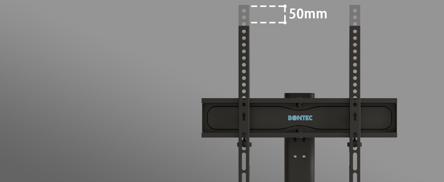 Підставка для телевізора BONTEC, регульована по висоті, поворотна, для LCD LED OLED телевізорів 24-60 дюймів, до 45 кг, VESA 400x400, універсальна, з кабелеуправлінням, чорна