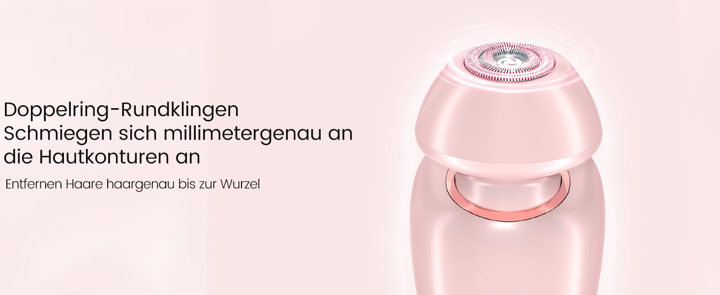 Електричний жіночий триммер Intimrasierer для бікіні, ніг, рук та тіла 2-в-1. Вологостійкий IPX7, USB-C, рожевий