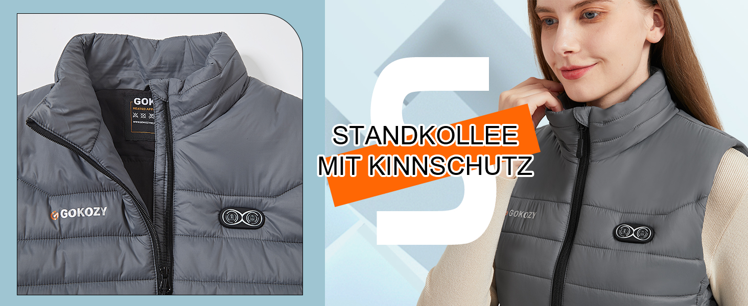 Електрична гріюча жилетка для жінок Gokozy з 5 зонами нагріву та Powerbank, сіра