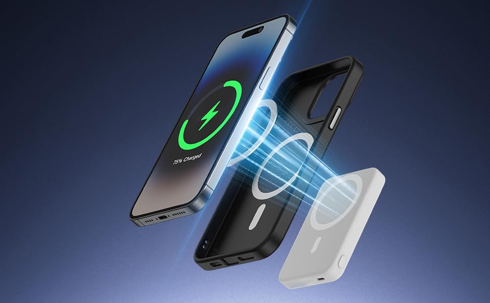 Магнітний бездротовий Power Bank 10000mAh 20W з швидкою зарядкою для iPhone 17/16/15/14/13/12 Pro Max, зовнішній акумулятор (XX-Large)