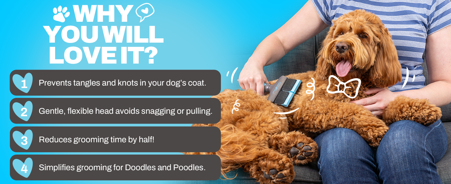 Щітка для собак золотистих пуделів та лабрадудів, щітка для довгошерстих пуделів - вичесання для собак - щітка для виривання шерсті, щітка для розплутування шерсті собак - щітка для вичісування шерсті собак (одинарний насадка)