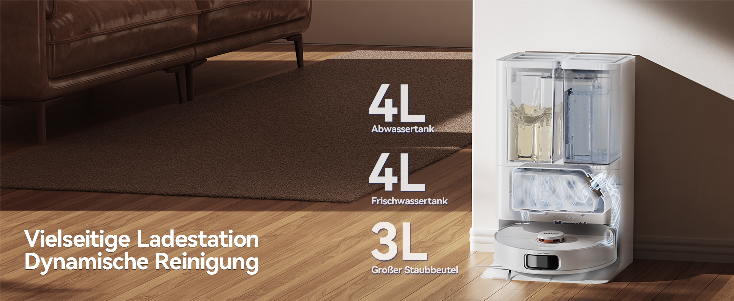 Робот-пилосос JONR T5 Pro з функцією миття, 8150Pa, сушка гарячим повітрям, антизаплутувальні щітки, уникнення перешкод, LiDAR-навігація, док-станція All-in-One