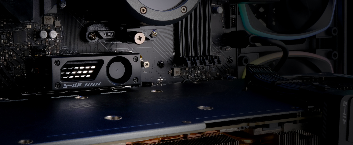 Радіатор охолодження M.2 SSD EZDIY-FAB з вбудованим 20mm PWM вентилятором, преміум-алюмінієвий дизайн, високопродуктивний кулер для M.2 2280 - Чорний - 1 шт.