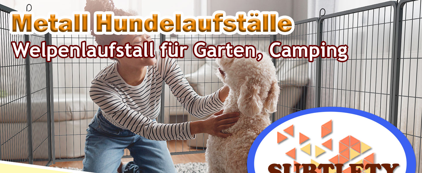 Набір вольєрів для собак SUBTLETY (6 шт.) з дверима та ґрунтовими анкерами. Freilaufgehege, загородження для собак, вольєр для цуценят, портативний вольєр для тварин, для саду та кемпінгу. Стійкий до погодних умов.