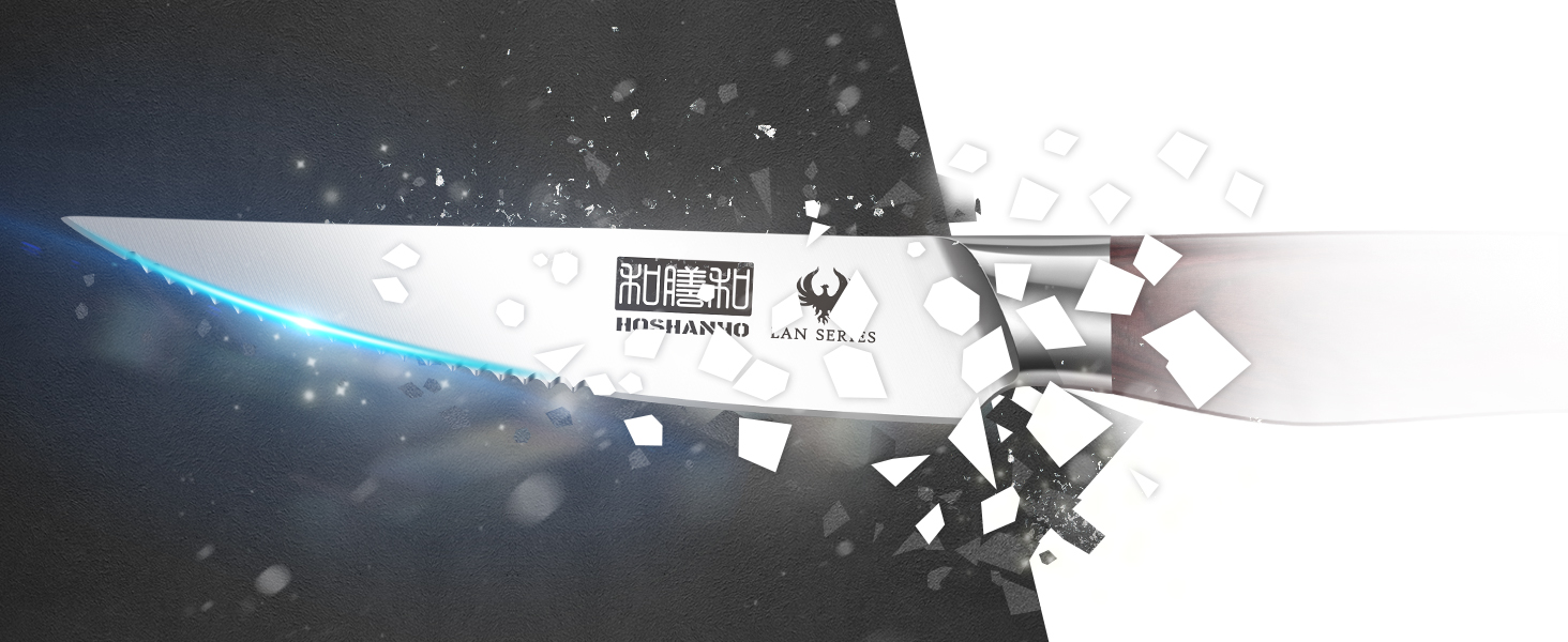 Набір кухонних ножів HOSHANHO (8 шт.) з нержавіючої сталі, професійний японський шеф-ніж, 20 см, з ергономічною ручкою