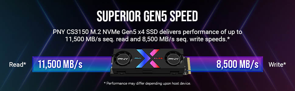 SSD PNY M.2 NVMe 2TB CS3150 з RGB Heatsink - 10300 MB/s