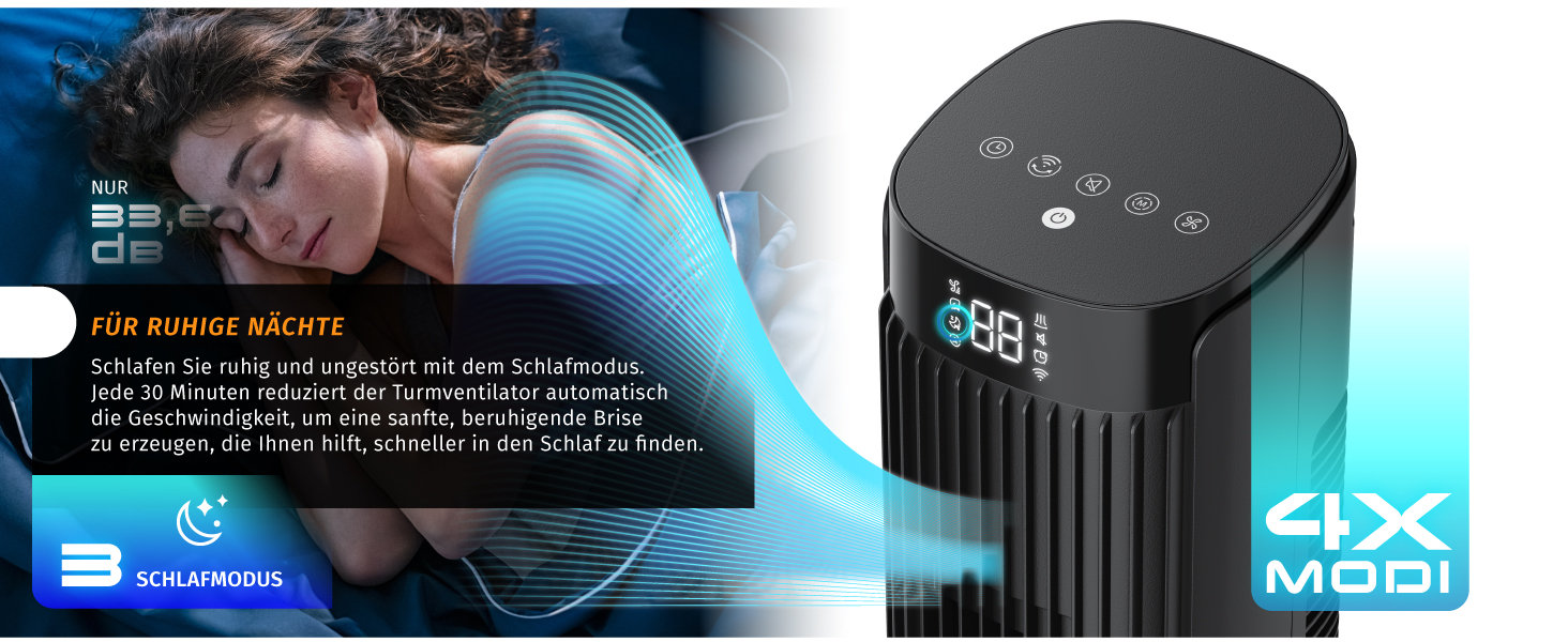 Вентилятор підлоговий Brandson DC Turm з Wi-Fi, керування через Smart Life, енергоефективний, тихий, з пультом - ECO GREEN