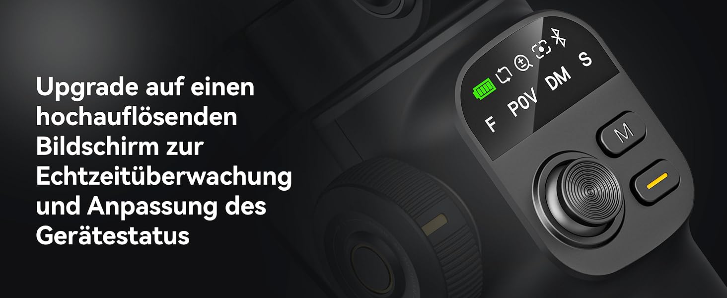 Стабілізатор для смартфона AOCHUAN X2: 3-осьовий гімбал з OLED-дисплеєм та 7.8-дюймовою штангою, чорний