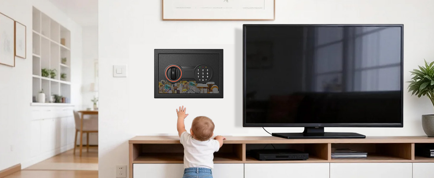 Сейф для дому Mini Tresor з кодовим замком та ключем, вогнестійкий, 15л для грошей, ліків, цінностей