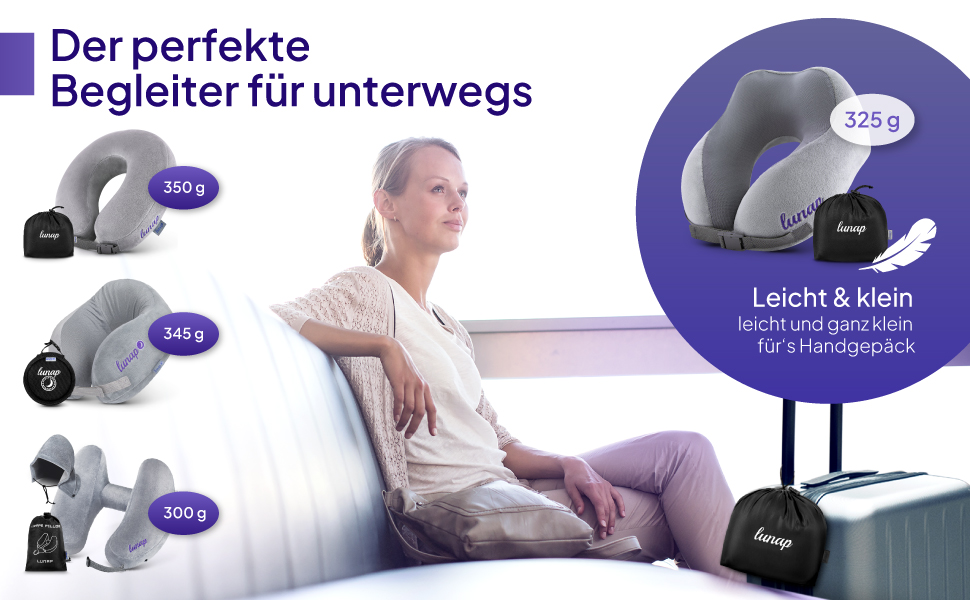 Подушка для шиї у літак та автомобіль Trusty U | Memory Foam, дихаюча тканина, зручна для подорожей