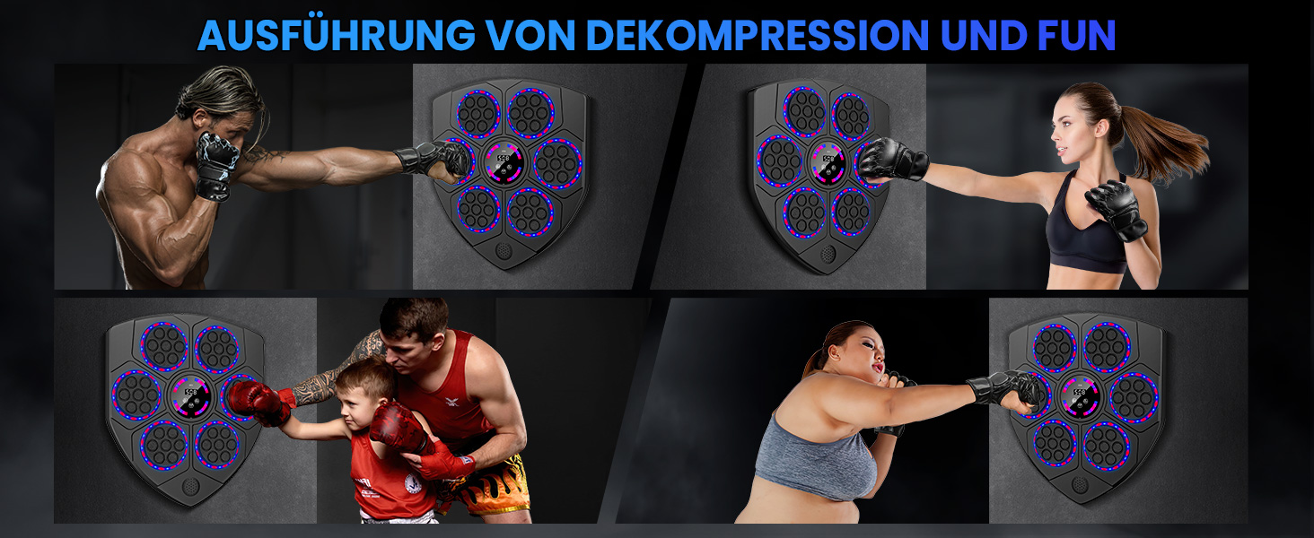 Wall-Mounted Boxing Target Machine with LED Lights & Bluetooth - Adult & Kids Fitness