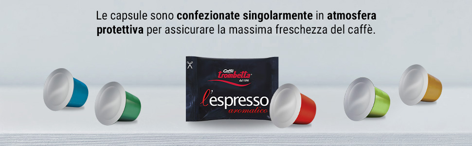 Кава в капсулах Caffè Trombetta L‘Espresso Più Crema, сумісні з Nespresso, 50 капсул
