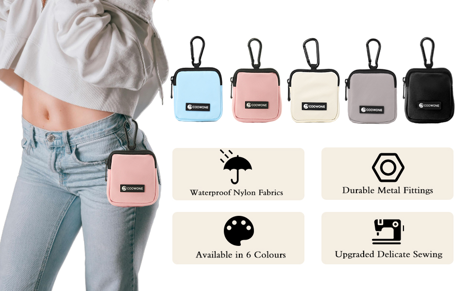 Сумка для ласощів для собак COOWONE з кликером, водонепроникна, з тримачем для пакетів, чорно-бежева