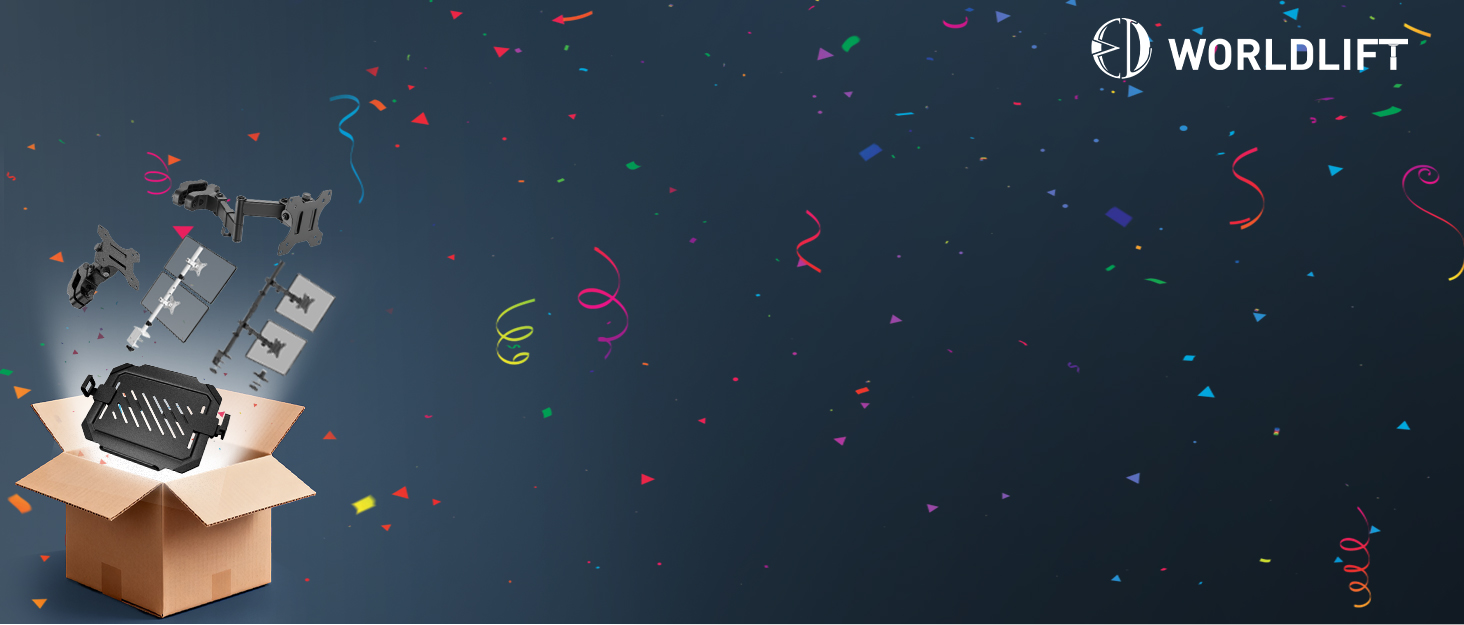 Кріплення для моніторів WORLDLIFT: 2 монітори один над одним, 17-35 дюймів, до 12 кг, регулювання висоти, VESA 75/100