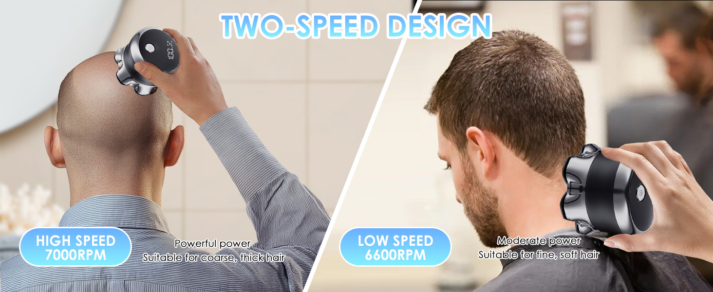 Електрична бритва Glatzen для чоловіків з плаваючою головкою, LED-дисплеєм, 2 режимами, Type-C зарядкою, водонепроникна, чорна