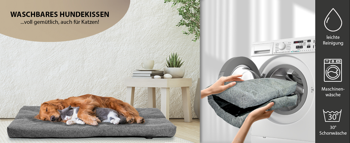 Лежанка для собак Rohrschneider з мискою, 50x80x7 см, бірюзовий | Лежанка для собак та котів, антиковзаюча, міцна, Made in EU