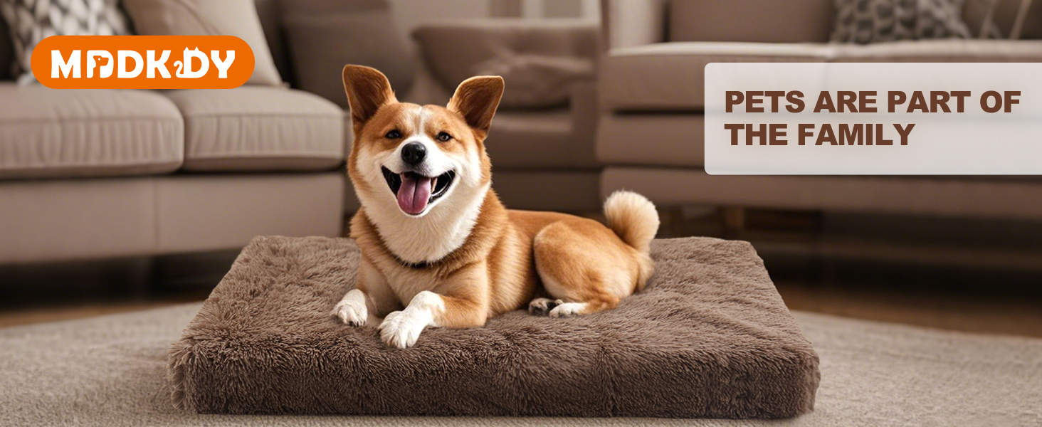 Килимок для собак MDDK, 75x50x8 см, плюшевий, коричневий