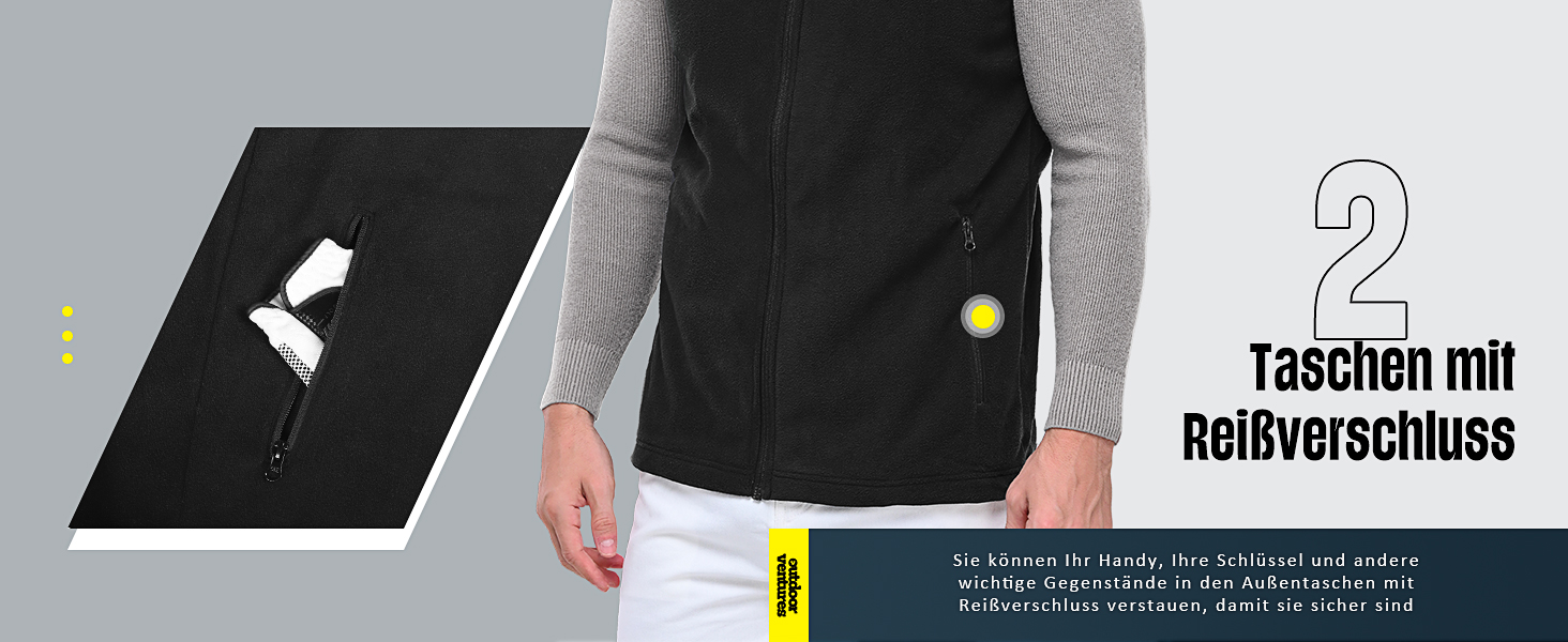 Флісова жилетка чоловіча Outdoor Ventures з довгими рукавами, тепла, вітронепроникна, з підкладкою, зимова жилетка, робоча жилетка для чоловіків з кишенями на блискавці (XL, Dim Gray)