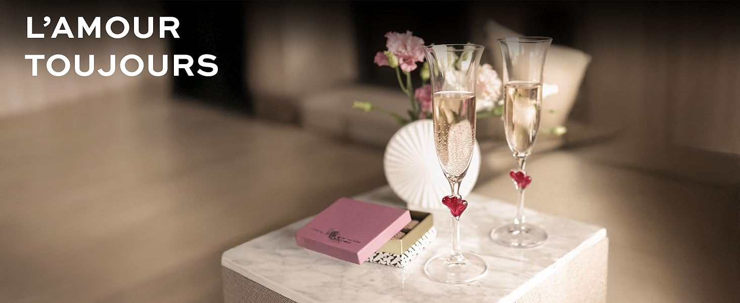 Champagnerські келихи Stölzle Lausitz L'Amour, 2 шт, 175 мл – Ідеальні для шампанського, секти та просекко – Зроблені з кришталевого скла без свинцю, стійкі до пошкоджень, придатні для миття в посудомийній машині