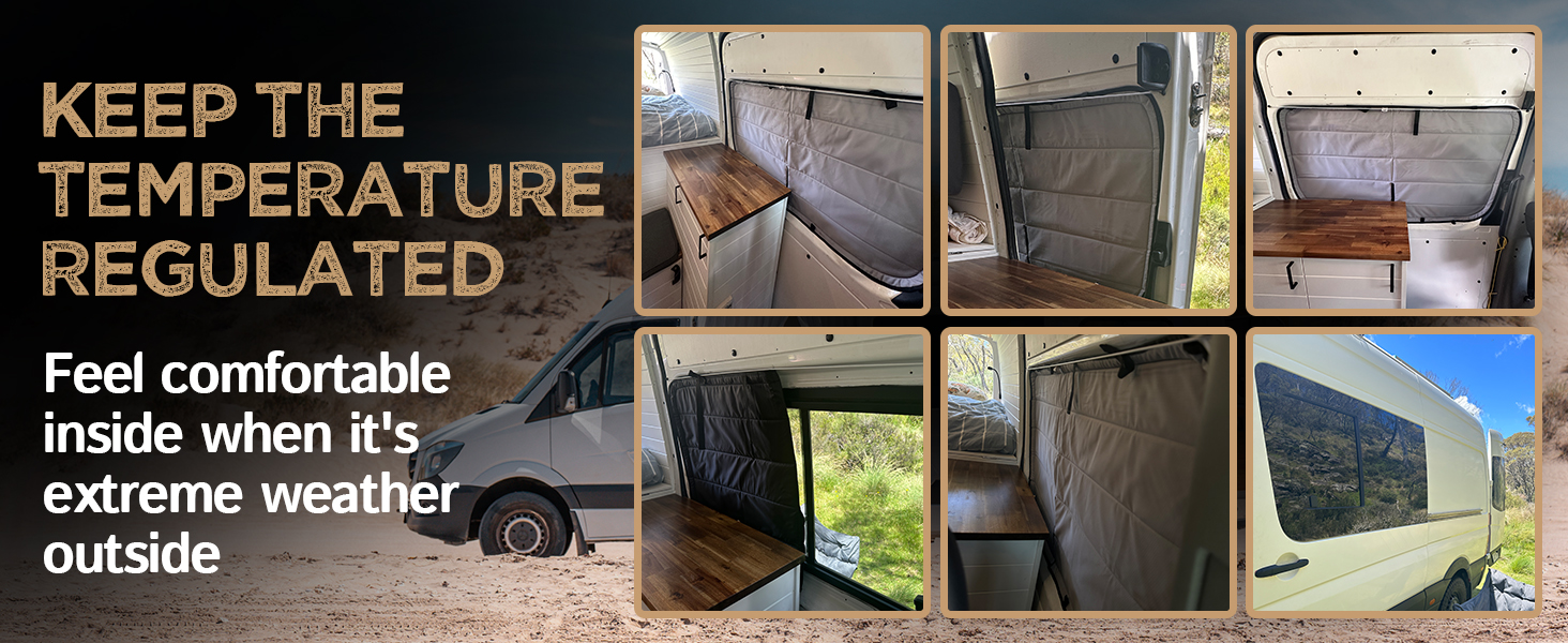 Ізольована затемнююча шторка для дверей Mercedes Sprinter (2007-сьогодні) Living in a Bubble – сонцезахист і комфорт для вашого кемпера