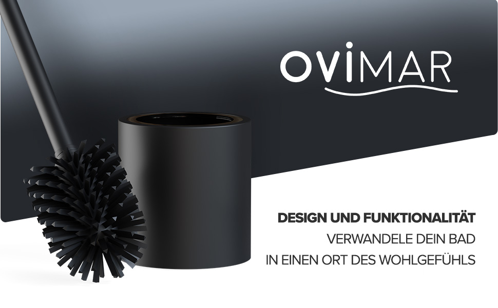 Набір для чищення унітазу Skrova | Силіконова щітка для унітазу | Стійка | Чорний матовий | Змінний насадка | Сучасний дизайн