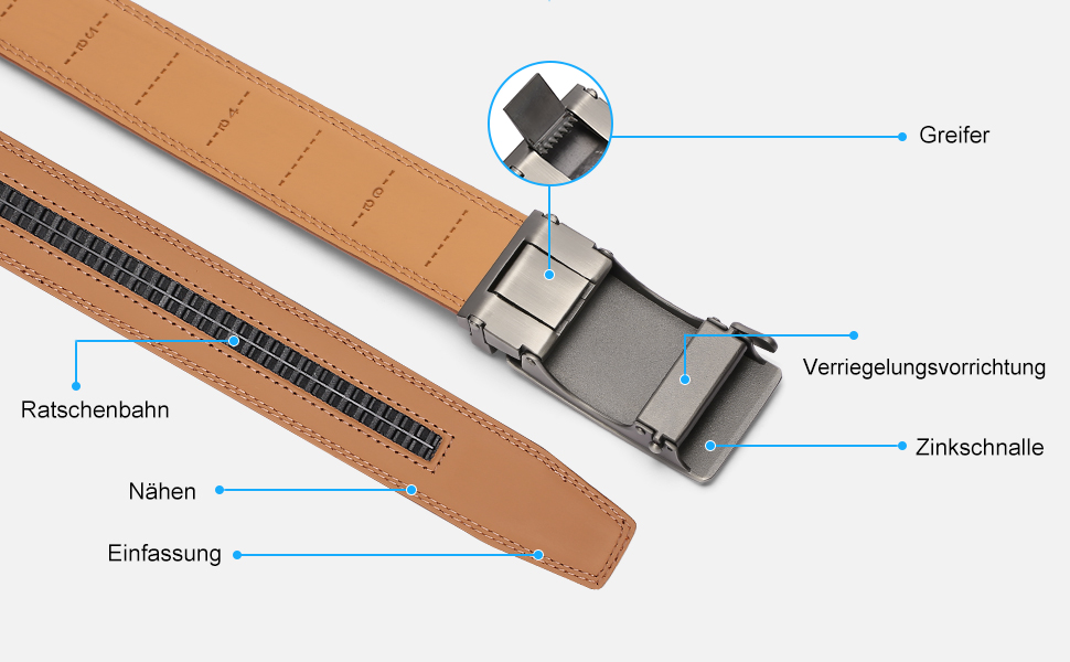 Чоловічий шкіряний ремінь SENDEFN з автоматичною пряжкою, ширина 35 мм, регульований розмір, колір 