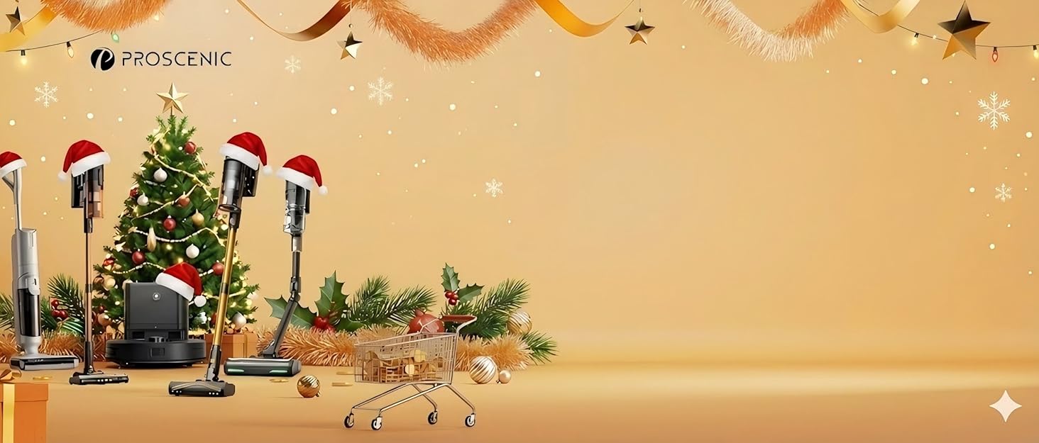 Бездротовий пилосос Proscenic P20 з функцією миття, 70KPa, 70 хв, 680W, самостійна док-станція, фільтр 6 шарів, 1,5л, для килимів та шерсті домашніх тварин, Aurum Black